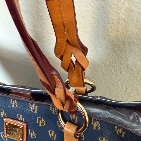 Dooney & Bourke Blue and Brown Signature Large Tote - Picture 8 of 14